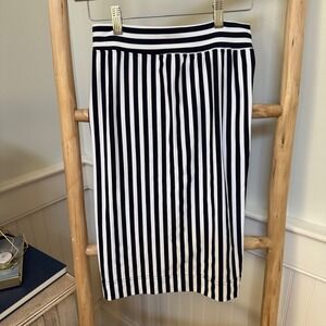 Hard Tail Forever Striped Pencil Skirt Black White Midi SUP-BW-07 Womens Small